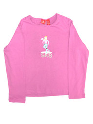 Girls Purple Winter Ice Skater Holiday Shirt Long Sleeve "SK8" Christmas T-Shirt