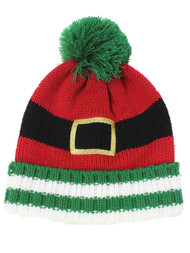 D&Y Womens Red & Green Santa Claus Holiday Beanie Christmas Hat Stocking Cap