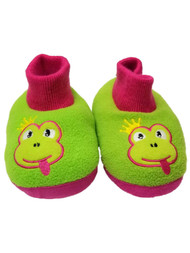 Toddler Girls Green Frog Pink Slippers Loafer House Shoes Animal Slippers