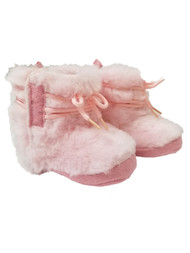 Infant Girls Pink Faux Fur Booties Slipper House Shoe Baby Boots