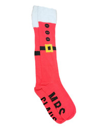 Women's Red Santa Mrs Claus Christmas Stocking Knee Socks Santa Costume