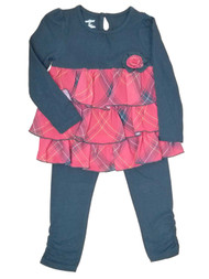 Infant Baby Girls Black Red Plaid Christmas Holiday Fancy Party Dress Legging