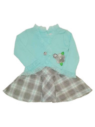 Infant Toddler Girls Blue Plaid Dress Christmas Holiday Party Easter Dress