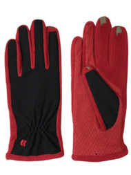 Isotoner Smart Touch Womens Black & Red Tech & Text Gloves Smartouch