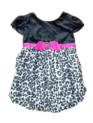 Infant Toddler Girls Black Leopard Print Christmas Holiday Party Dress