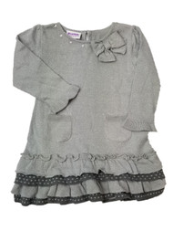 Infant Baby Girls Grey Sparkle Glitter Christmas Holiday & Party Dress