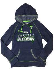 NFL Womens Blue & Green Seattle Seahawks Football Hoodied Sweatshirt Sweat Shirt
