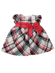Infant Babe Girls Red Plaid Bow Christmas Holiday Party Dress Fancy