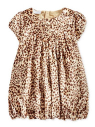 First Impressions Infant Girls Brown Leopard Print Bubble Party Holiday Dress