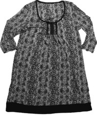 Womens Gray & White Snake Crocodile Animal Skin Print Nightgown Knit Sleep Shirt