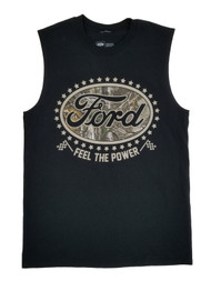 Mens Ford Feel The Power Realtree Xtra Camo Black Tank Top Muscle Shirt