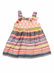 Blueberi Infant Baby Girls Orange Pink Aztec Tribal Sundress Sun Dress