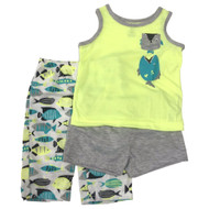 Carters Infant & Toddler Boys 3pc Fish Pajamas Tank Shorts & Pants Sleep Set