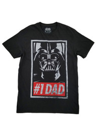 Star Wars Mens Black #1 Dad Darth Vader Graphic T-Shirt