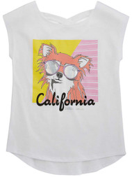 Girls White California Daydreamer Dog T-Shirt Cool Puppy Tee Shirt Top