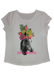 Girls White Glitter That's Bananas T-Shirt Pineapple Horse Tee Shirt Top