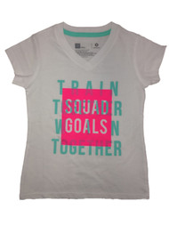 Girls White Squad Goals T-Shirt Train Together Tee Shirt XXS 4/5