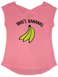 Girls Pink Sequin That's Bananas T-Shirt Tee Shirt Top