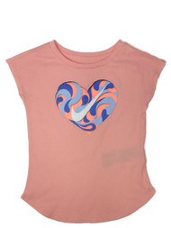 Nike Toddler & Girls Peach Swirl Heart Athletic T-Shirt Work Out Tee Shirt