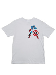 Marvel Comics Mens White Captain America Pocket Tee T-Shirt