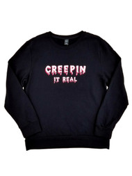 Mens Black Creepin It Real Lightweight Halloween Sweatshirt