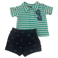 Carters Infant & Toddler Boys Outfit Sunglasses Polo Shirt & Shorts Set