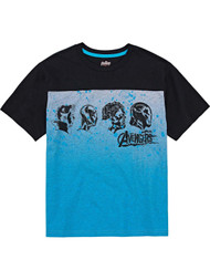 Marvel Comics Boys Black & Blue Avengers T-Shirt Hulk Spiderman Tee Shirt