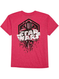 Boys Red Star Wars First Order T-Shirt Tee Shirt