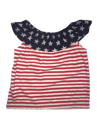 Infant & Toddler Girls Red White & Blue Patriotic Stars & Stripes Shirt