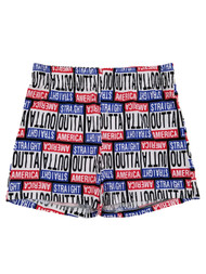 Mens Straight Outta America Parody Knit Boxers Boxer Shorts