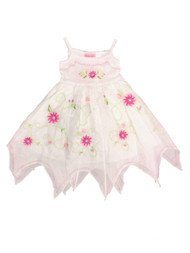 Infant & Toddler Girls White Spring Dress Handkerchief Hem Summer Dress