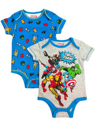 Marvel Comics Infant Boys 2pc Avengers Bodysuit Set Hulk & Thor Baby Outfit