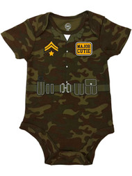 Infant  Boys Green Camouflage Major Cutie Bodysuit Camo Soldier Baby Outfit