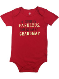 Infant Girls Red & Gold Fabulous Like Grandma Specialty Bodysuit Baby Outfit