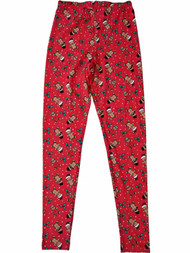 Womens Santa Hat Gingerbread Man Christmas Holly Berry Holiday Leggings