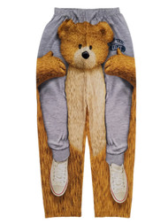 Mens Gray Teddy Bear Ride Lounge Pants Sleep Pants Pajama Bottoms
