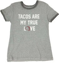 Womens Gray Heather Tacos Are True Love Tee Shirt Valentine Holiday T-Shirt