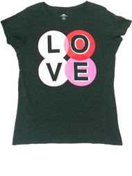 Womens Black Pink Red Love Circle Tee Shirt Tank Valentine Holiday T-Shirt