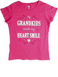 Womens Grandkids Make My Heart Smile Tee Shirt Tank Valentine Holiday T-Shirt