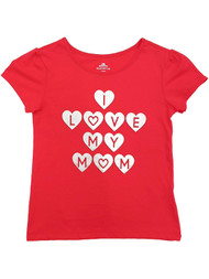 Toddler Girls Red I Love My Mom Valentines Day T-Shirt Short Sleeve Top