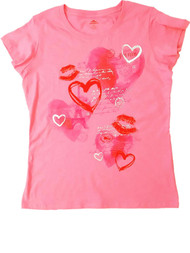 Womens Pink Heart Paris Eiffel Tower Tee Shirt Tank Valentine Holiday T-Shirt