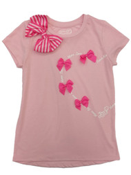 Girls Pink Jojo Siwa Valentines Day Tee Shirt More Love More Bows Heart Top