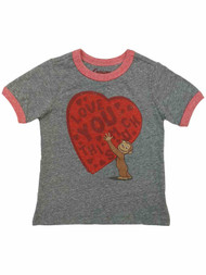 Infant & Toddler Boys Curious George Valentines Day T-Shirt Monkey Heart