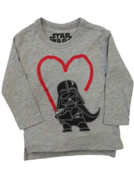 Star Wars Infant & Toddler Boys Darth Vader Long Sleeve Valentines Day Shirt