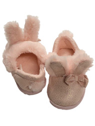 Toddler Girls Pink Easter Bunny Rabbit Slippers Loafers House Shoes