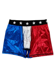 Mens USA Patriotic US Flag Americana Underwear Lamé Boxer Briefs