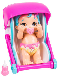 Little Live Babies Bizzy Bubs Peek-A-Boo Swirlee Baby Doll With Carrier