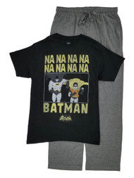 Mens 2-Piece Batman & Robin T-Shirt & Pajama Bottoms Sleep Set Medium