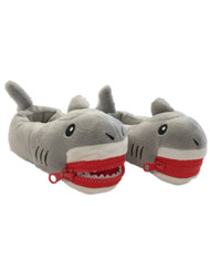 Toddler Boys Gray Shark Slippers Loafer Style House Shoes