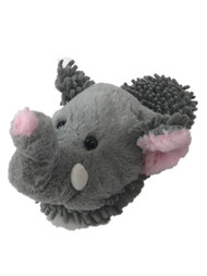 Girls Plush Fuzzy Gray Elephant Slippers Scuffs House Shoes